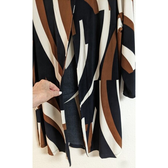 Chico's Travelers Multicolored Single Button Geo Print Long Duster Jacket 8 MED - Picture 5 of 9